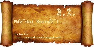 Mádai Kornél névjegykártya