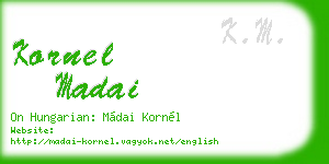 kornel madai business card